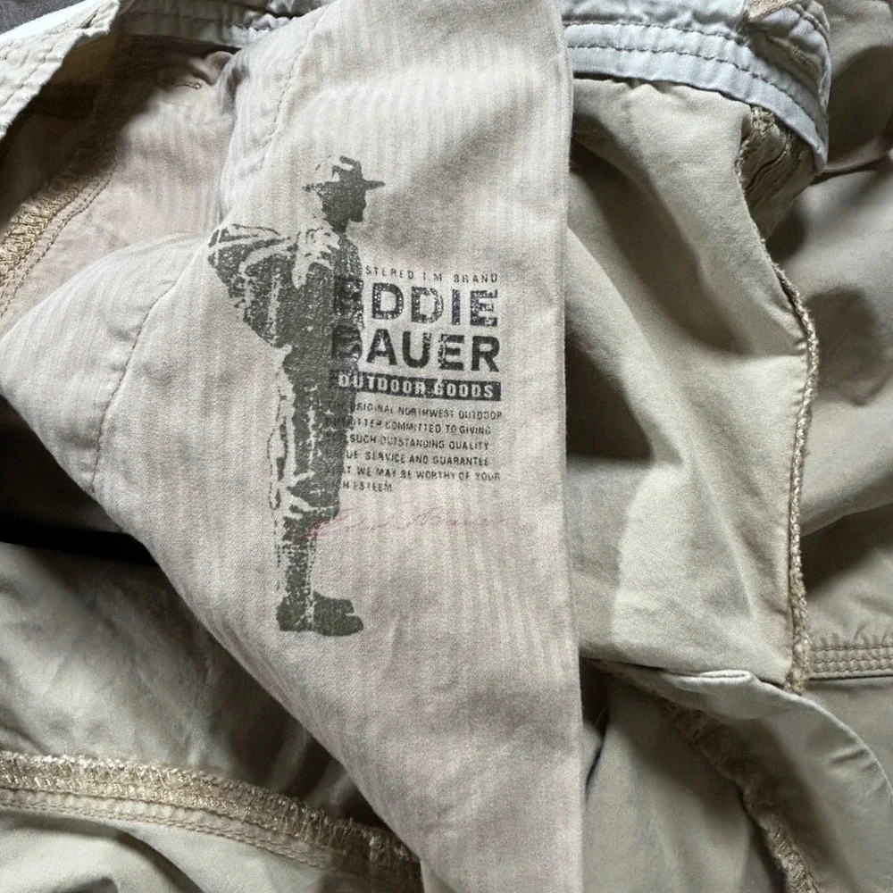 Eddie Bauer Mens Khaki Cotton Drawstring Utility Shorts Size‎ 38 Tan Outdoor